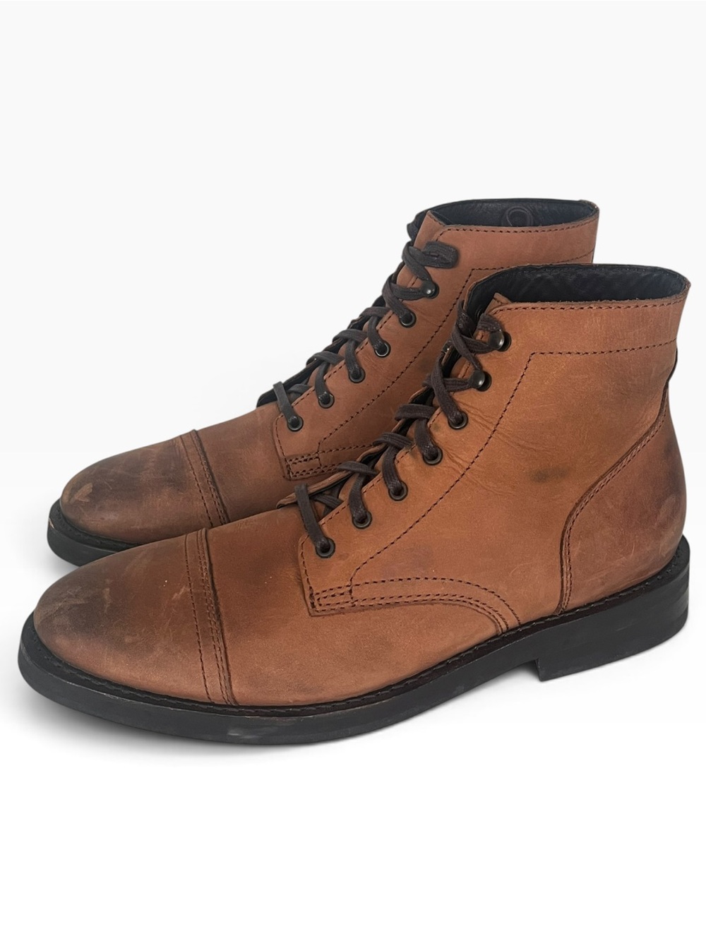 Thursday Boot Company Captain Leather Lace Up Boots Mens 10 Terracotta Brown